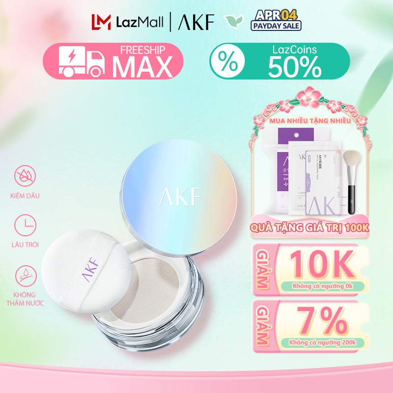 【AKF Phấn phủ kiềm dầu AKF lâu trôi chống nước 10g