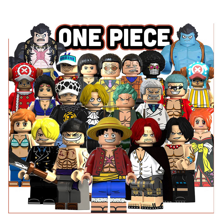One Piece Mô hinh nhân vật anime Mini Figure Luffy Zoro Sanji Shank tóc đỏ
