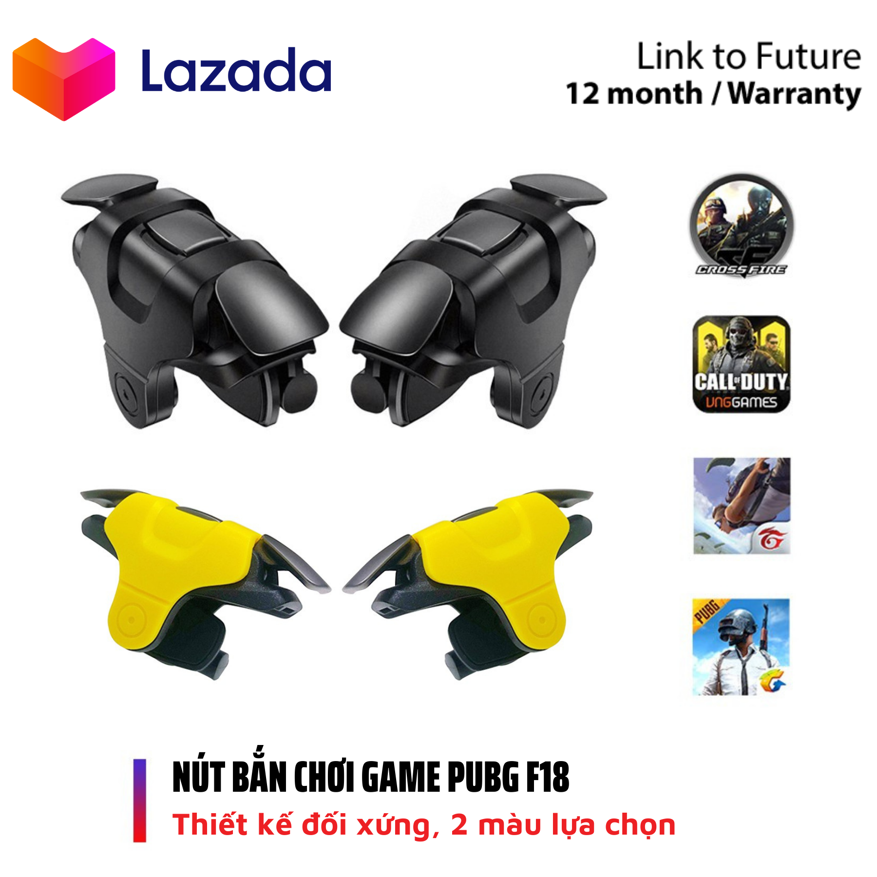 Nút bắn PUBG Mobile F18 | Nút bấm chơi game Siêu bền, siêu nhạy nút chơi pubg phụ kiện chơi gamer GLV