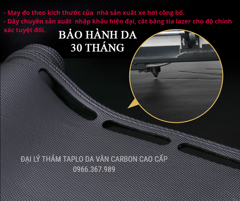 Thảm Taplo da vân Carbon cao cấp xe HONDA CITY