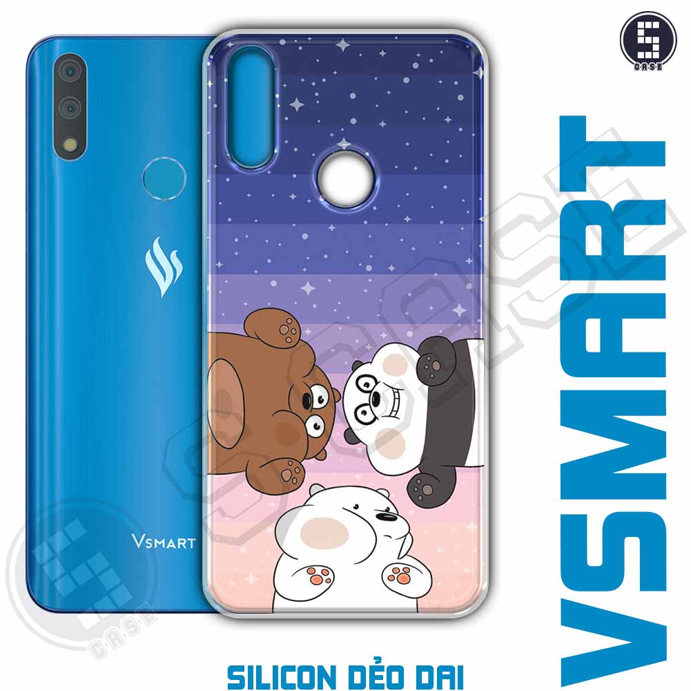 Ốp cho Vsmart Bee 3 Joy 3, Joy 4, Live 4, Star 3, Star 4, Aris, Aris Pro, Live, Joy 2+, Joy1, Joy1+, Active 1, Active 1+ hình 3 chú Gấu A800-031