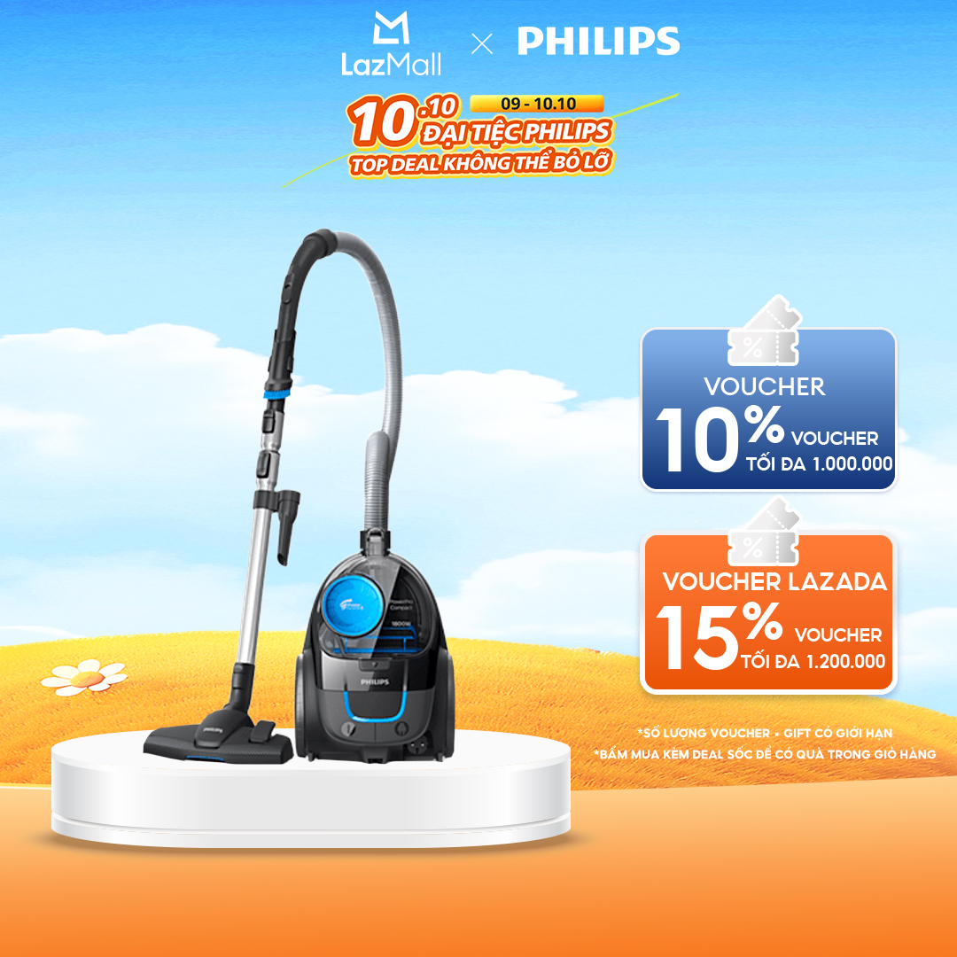 Máy Hút Bụi Philips FC9350/01 1800W -  Đầu Hút Multi Clean - Bộ Lọc Hepa 10 Có Thể Rửa - Hàng Phân Phối Chính Hãng