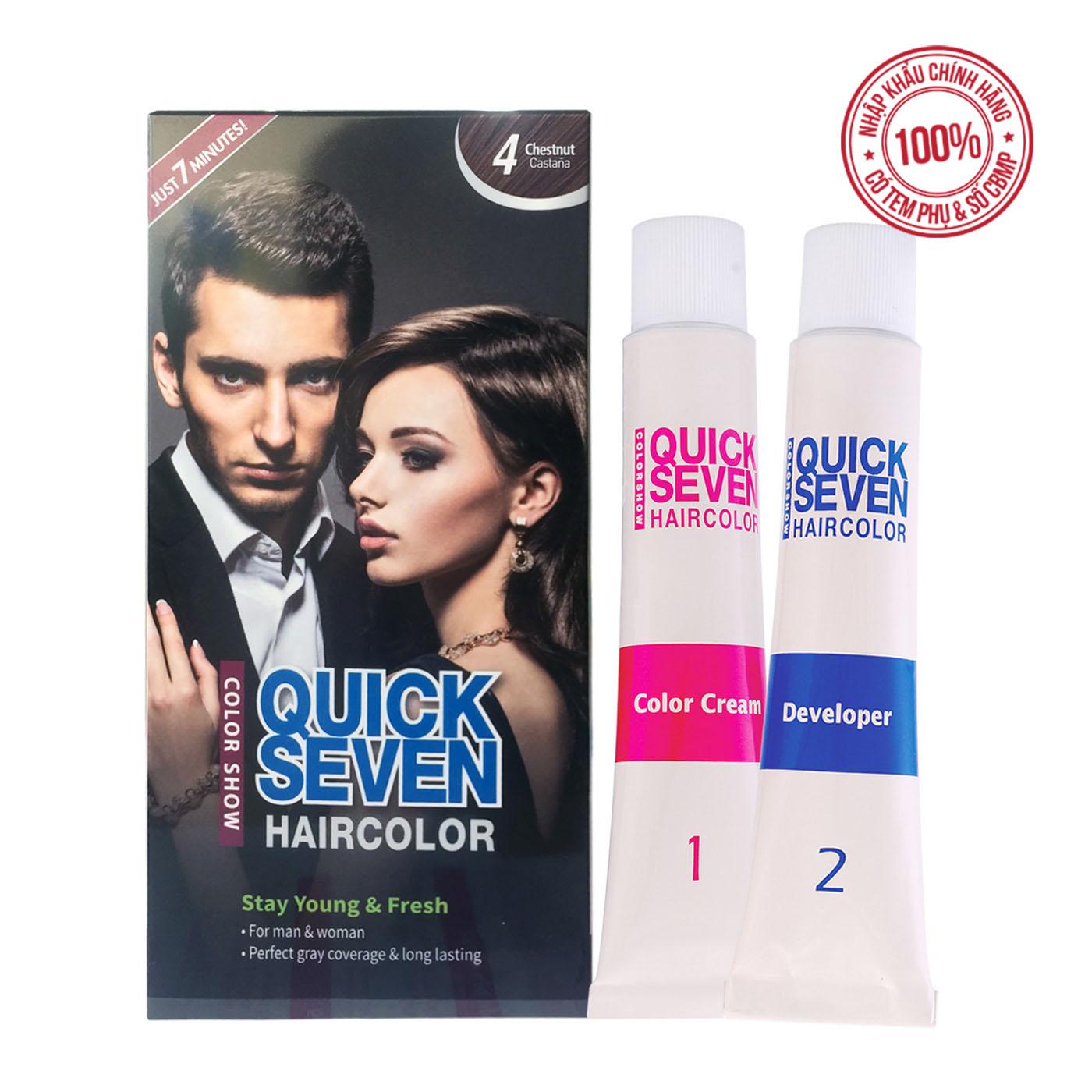 Nhuộm phủ bạc nhanh 7 phút quick seven s4 hạt dẻ hàn quốc