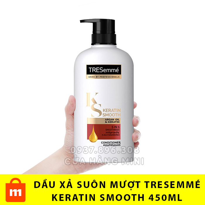 Dầu xả tresemmé keratin smooth 450ml