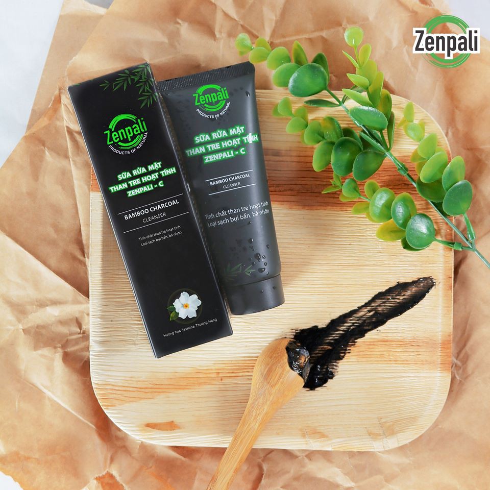 Sữa Rửa Mặt Than Tre Hoạt Tính Zenpali C 60ml giúp ngừa mụn, trắng da, nâng cơ, se khít lỗ chân lông