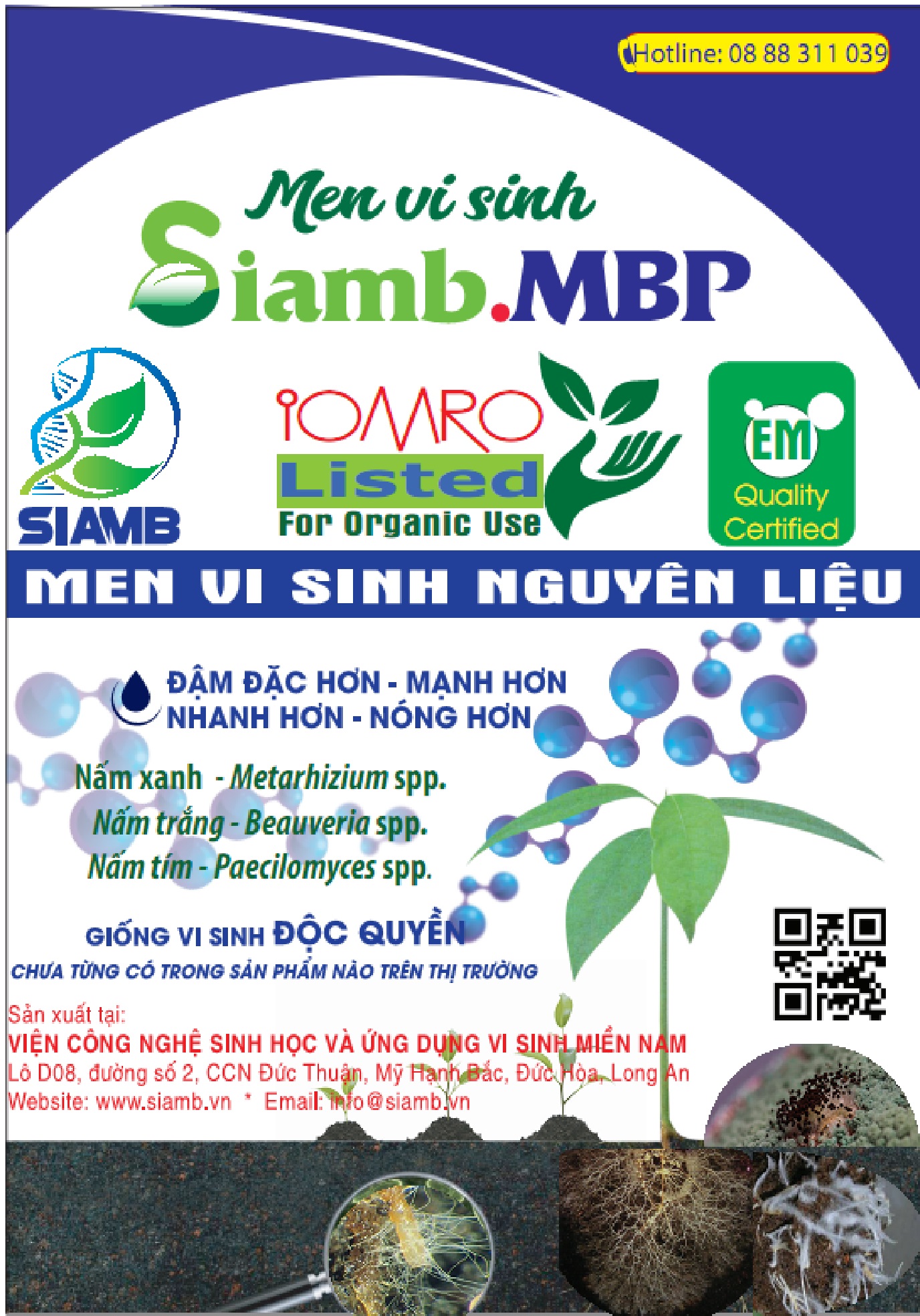 Nấm 3 màu SIAMB MBP Metarhizium Beauveria Paecilomyces