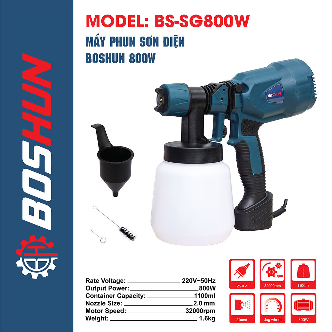 [LOẠI CAO CẤP] Máy phun sơn cầm tay HADAWA đa năng - 3 chế độ phun - Đều màu - Sơn tường, bàn ghế, nhà cửa -Lõi đồng 100% - Dung tích lớn 800ml - Công suất khỏe 550W - Dùng điện 220v