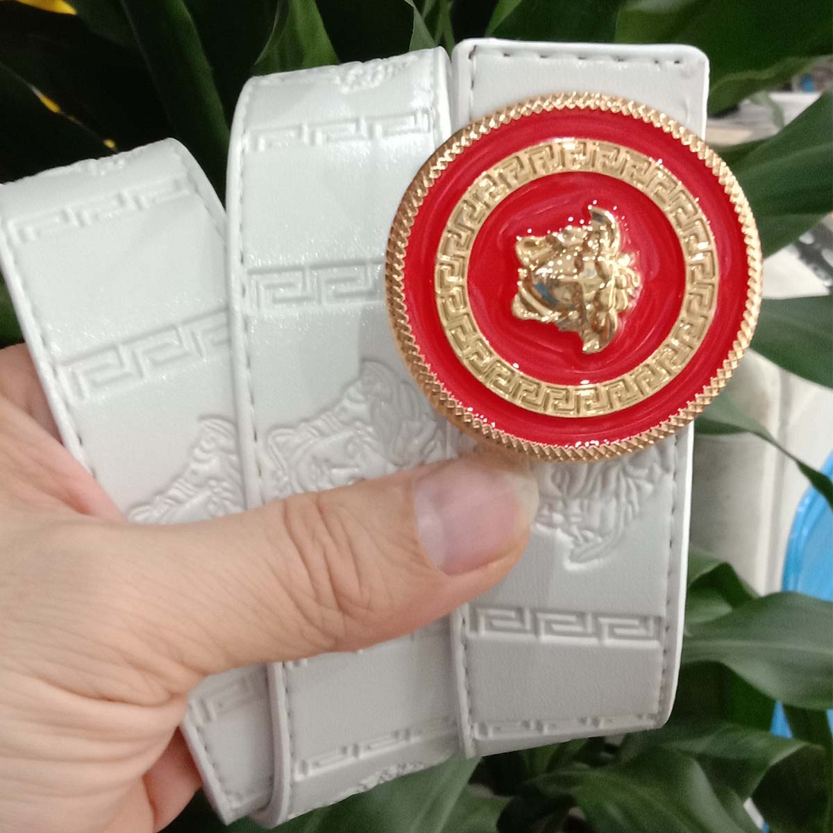 [ SALE KHỦNG ] Dây thắt lưng da nam,Dây nịt nam mặt chạm mặt tròn vàng siêu đẹp vs03 ( Hàng hiệu như hình 100%