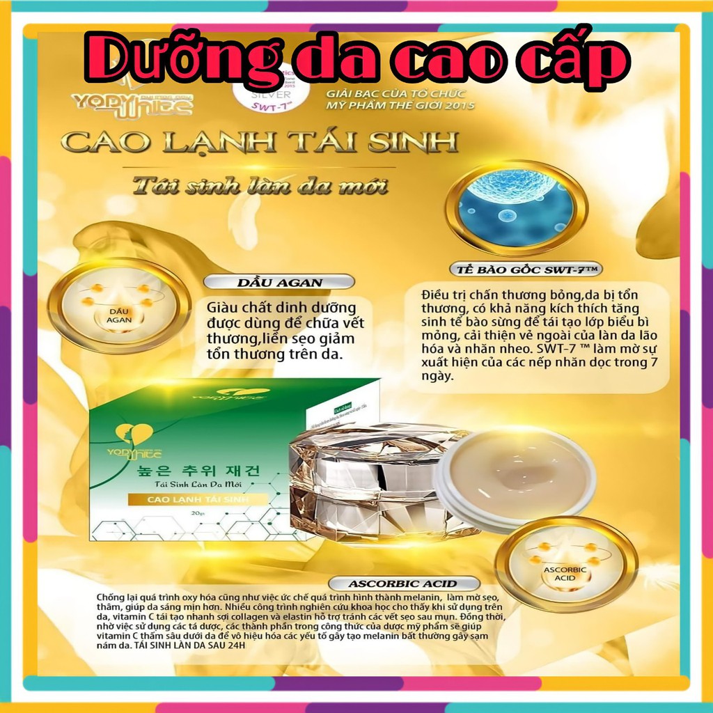 Cao lạnh tái sinh yody white phương anh - dưỡng phục hồi da