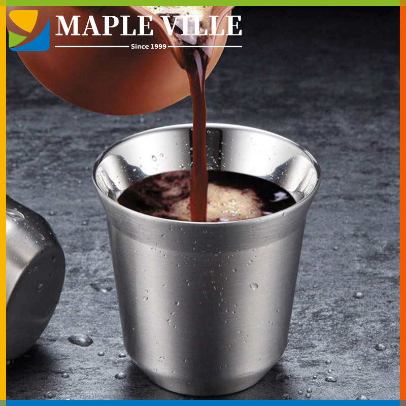 Nespresso cốc cà phê cốc du lịch hai lớp 80ml/160ml bằng thép không gỉ cốc espresso cốc trà sữa cốc nước văn phòng