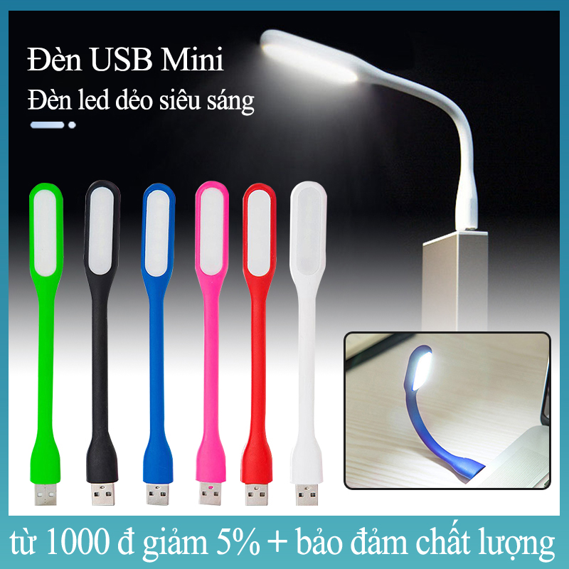 Đèn led dẻo cắm cổng usb siêu sáng, Đèn usb led uốn cong cắm laptop, sạc, pin dự phòng đọc sách làm việc mini 5V 1.2W