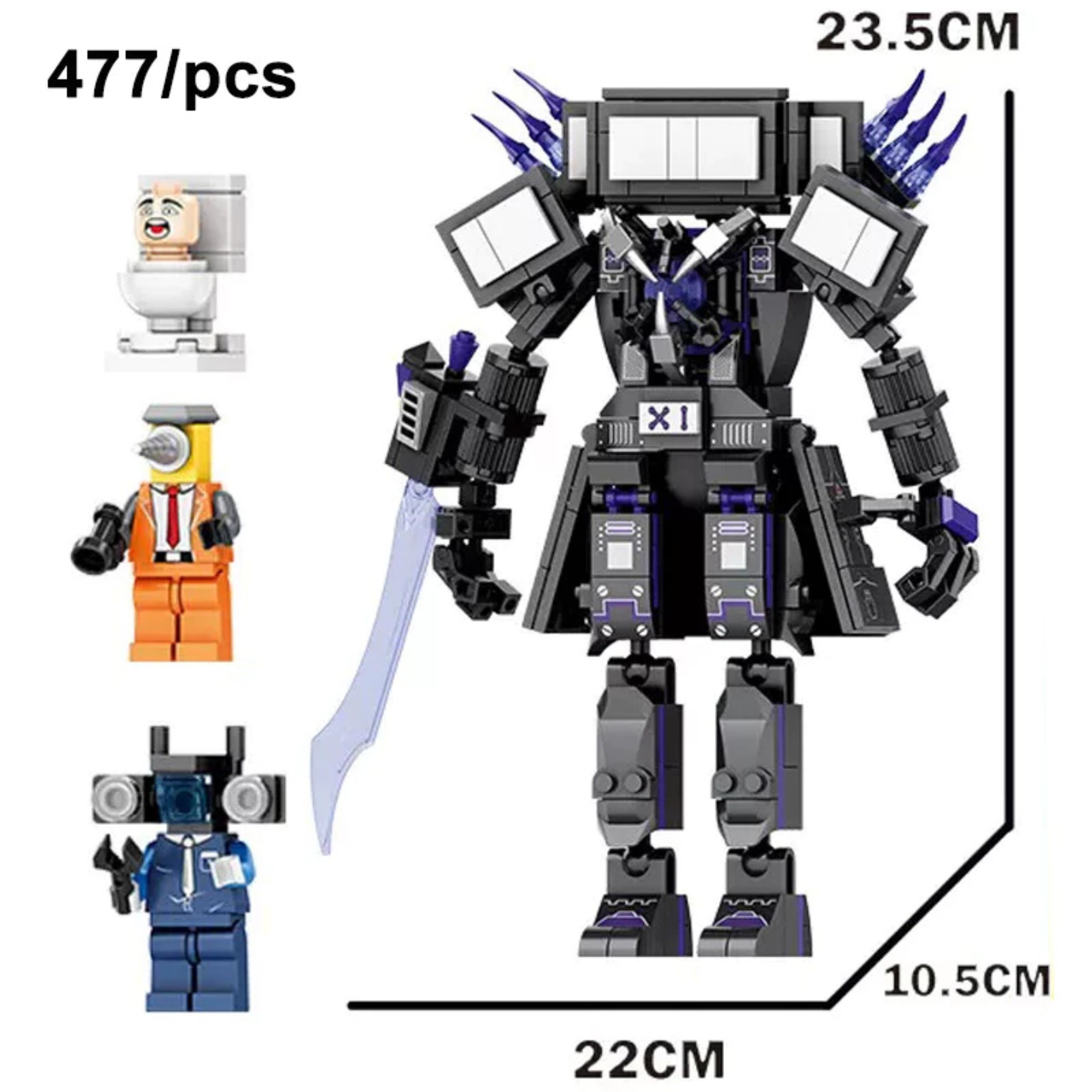 Đồ Chơi Skibidi Toilet Lắp Ráp Upgrade Titan Tv Man v3 Clock Man Drill Man King Cameraman Titan TV man Audioman Monitor Rẻ Speaker Man
