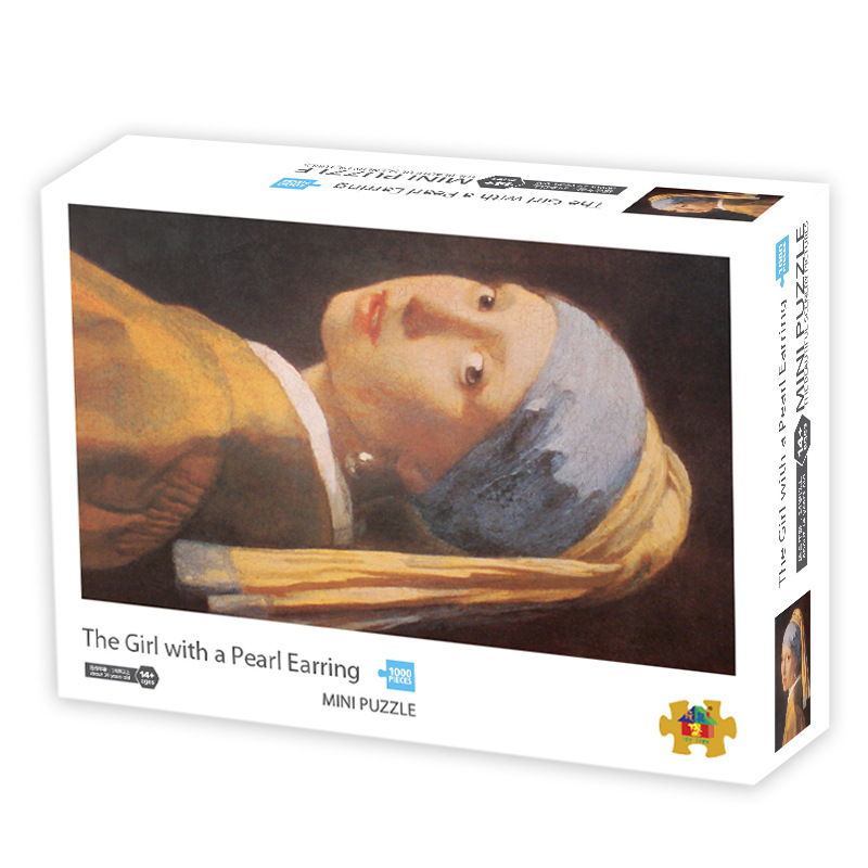 Tranh Ghép Xếp Hình Mini Cỡ Bé 1000 Mảnh Giấy 42*29.7 CM Cho Người Lớn -  Họa Phẩm Cô gái Với Chiếc Khuyên Tai Ngọc Trai Johannes Vermeer (tranh ghep xep hinh mini co be 1000 manh giay 42*29.7 cm cho nguoi lon -  khuyen tai a  johannes vermeer)