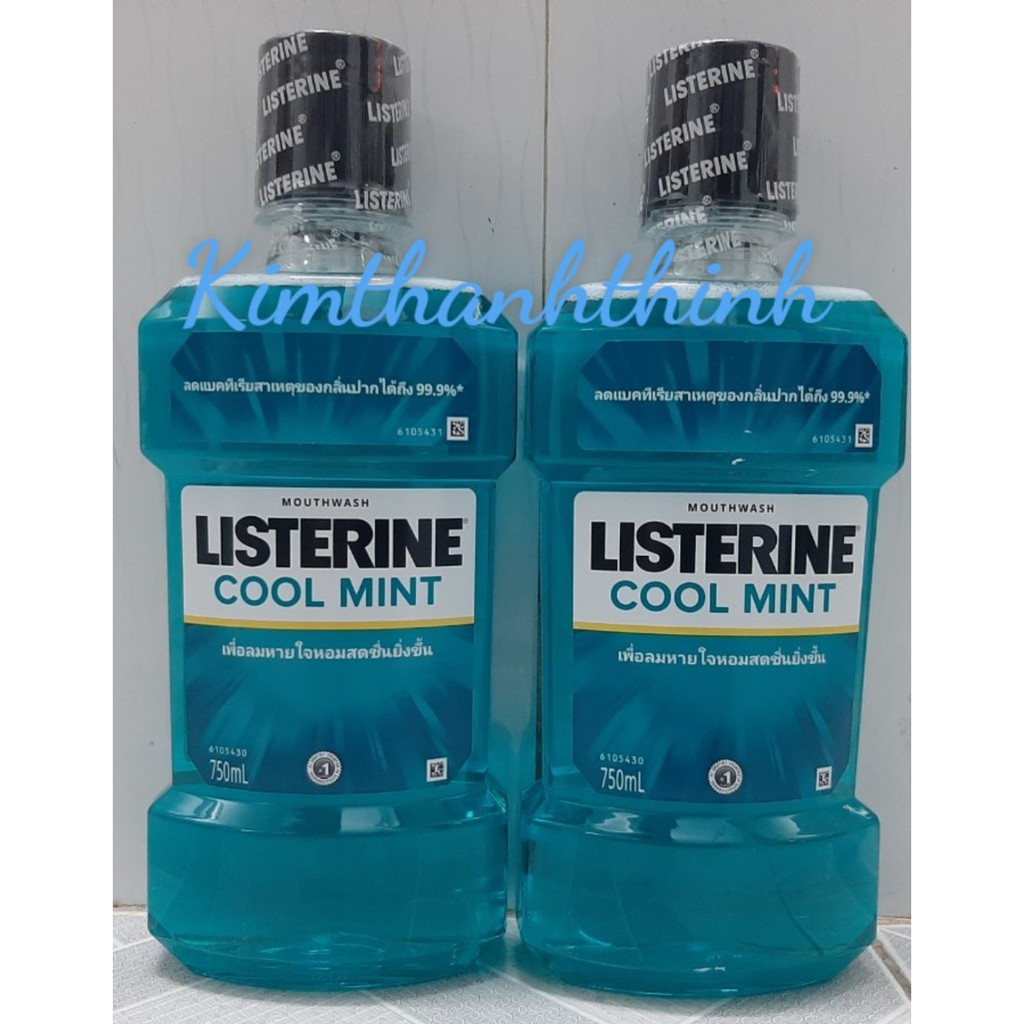 (KTT) Nước súc miệng ngăn vi khuẩn LISTERINE hương bạc hà- Chai 750ml