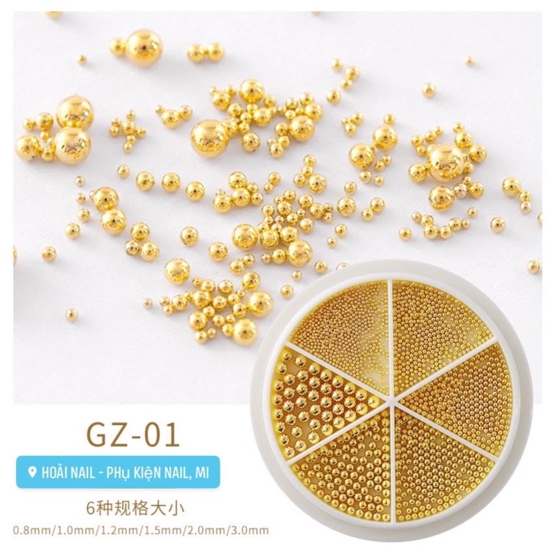 Bi khay tròn mix size phụ kiện nail