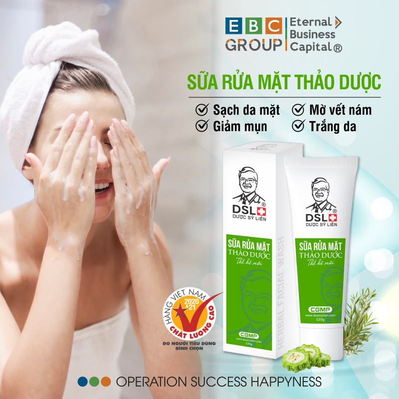 Sữa rửa mặt thảo dược dịu nhẹ, ngừa mụn, giảm mụn, mờ nám, trắng da, chiết xuất thiên nhiên