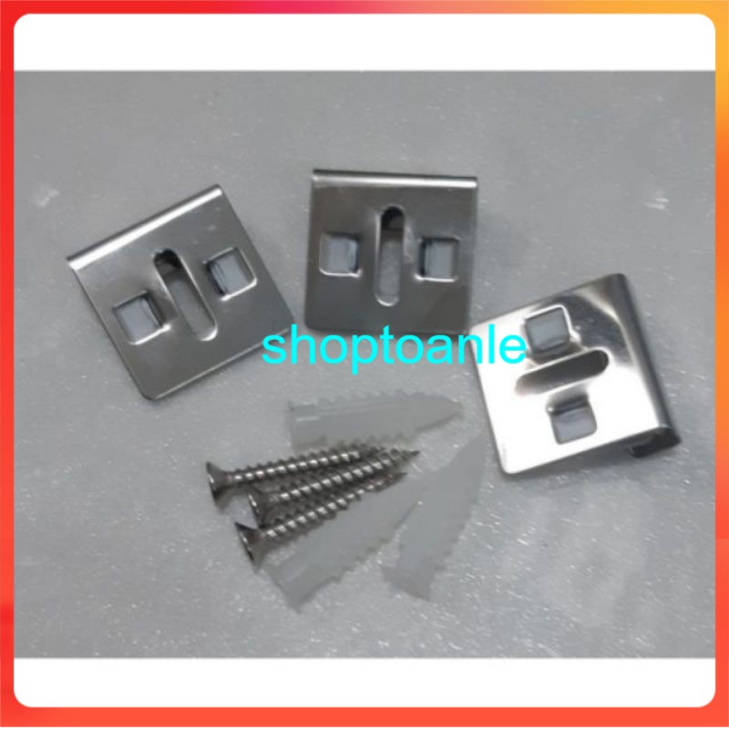 1 bộ 3 cái kẹp gương nhà tắm kèm đủ vít nở