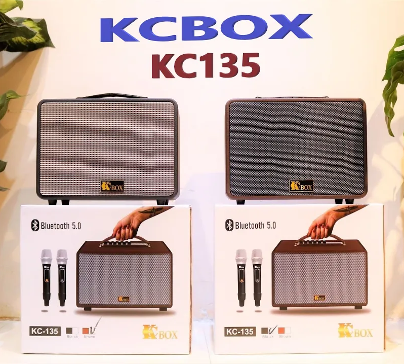 Loa Karaoke Xách Tay KCBOX KC135 Cao Cấp, Công Suất Cực Lớn 200W, Kèm 2 Micro Không Dây Chất Lượng Cao Chống Hú Rè Chỉnh Nhạc Nền Bass Treble, Dung Lượng Pin Siêu Khủng, Bảo Hành 12 Tháng.