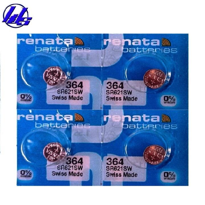 Combo 4 viên pin đồng hồ SR621SW 364 Renata Silver Oxide 1.55V