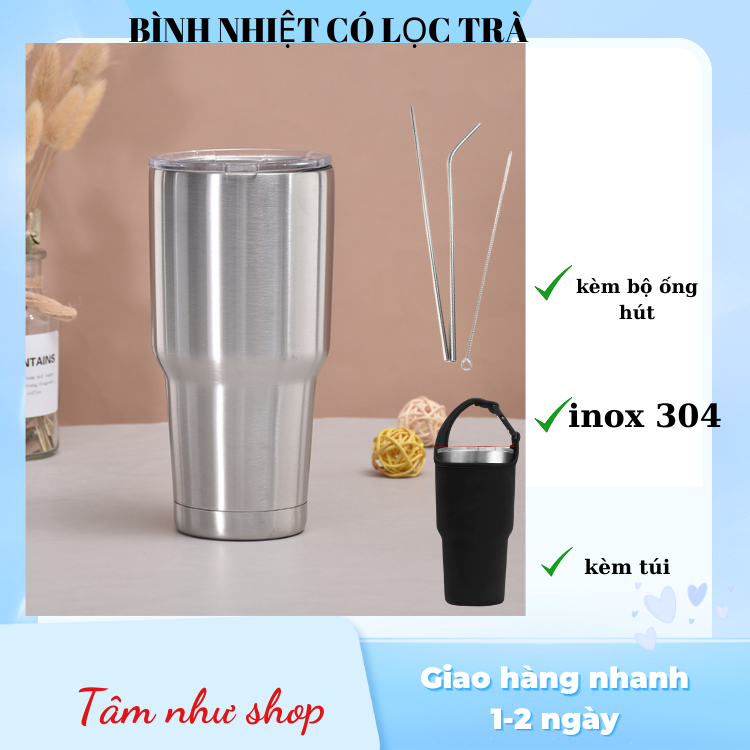   TẶNG TÚI+PHỤ KIỆN  Ly giữ nhiệt Thái Lan 900ml-Ly giữ nhiệt 900ml inox 304 nắp đậy kín-Ly giữ nhiệt nhám 900ml 