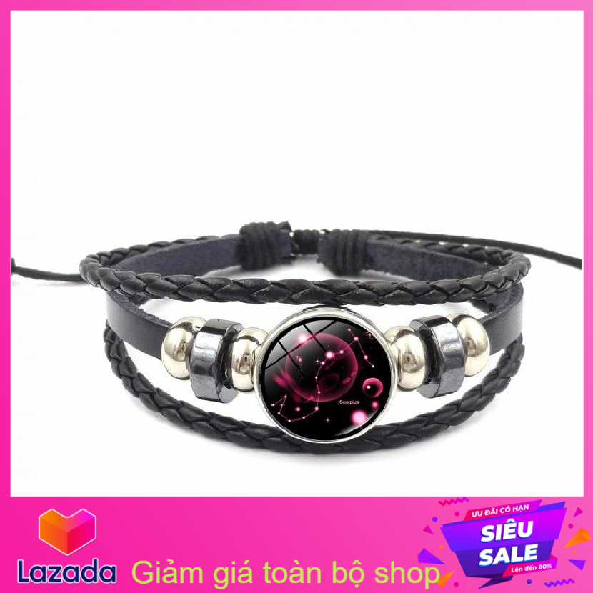 Mẫu#05 Vòng đeo tay 12 cung hoàng đạo - Cung Hổ Cáp Scorpio (23/10 - 21/11),Vòng tay phong cách Hàn Quốc siêu dễ thương, Vòng đeo tay nam titan cá tính, GIÁ HỦY DIỆT, Chuỗi Vòng Tay