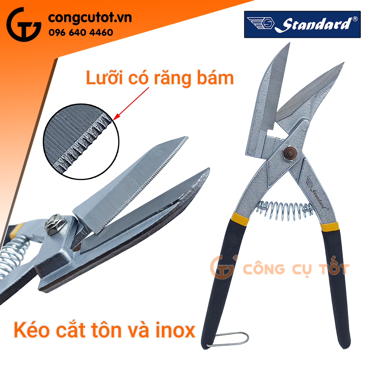Kéo cắt tôn, cắt inox Standard 250mm