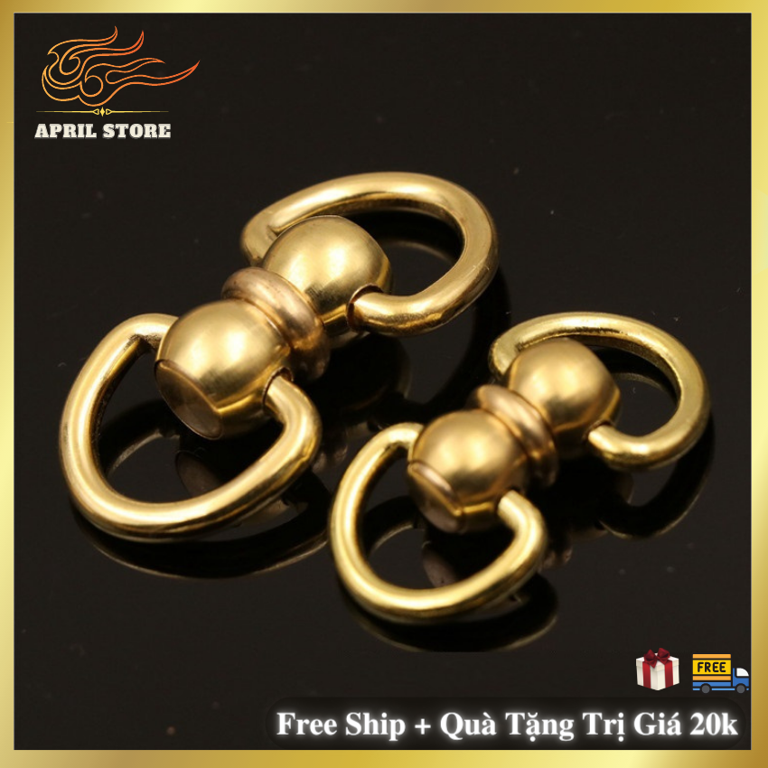 [HCM]️Khoen Móc Khóa 2 Đầu - Xoay 360 độ - Đồng Nguyên Chất - Vòng Kết Nối Phụ Kiện - Ring Phụ Kiện EDC -2 Size