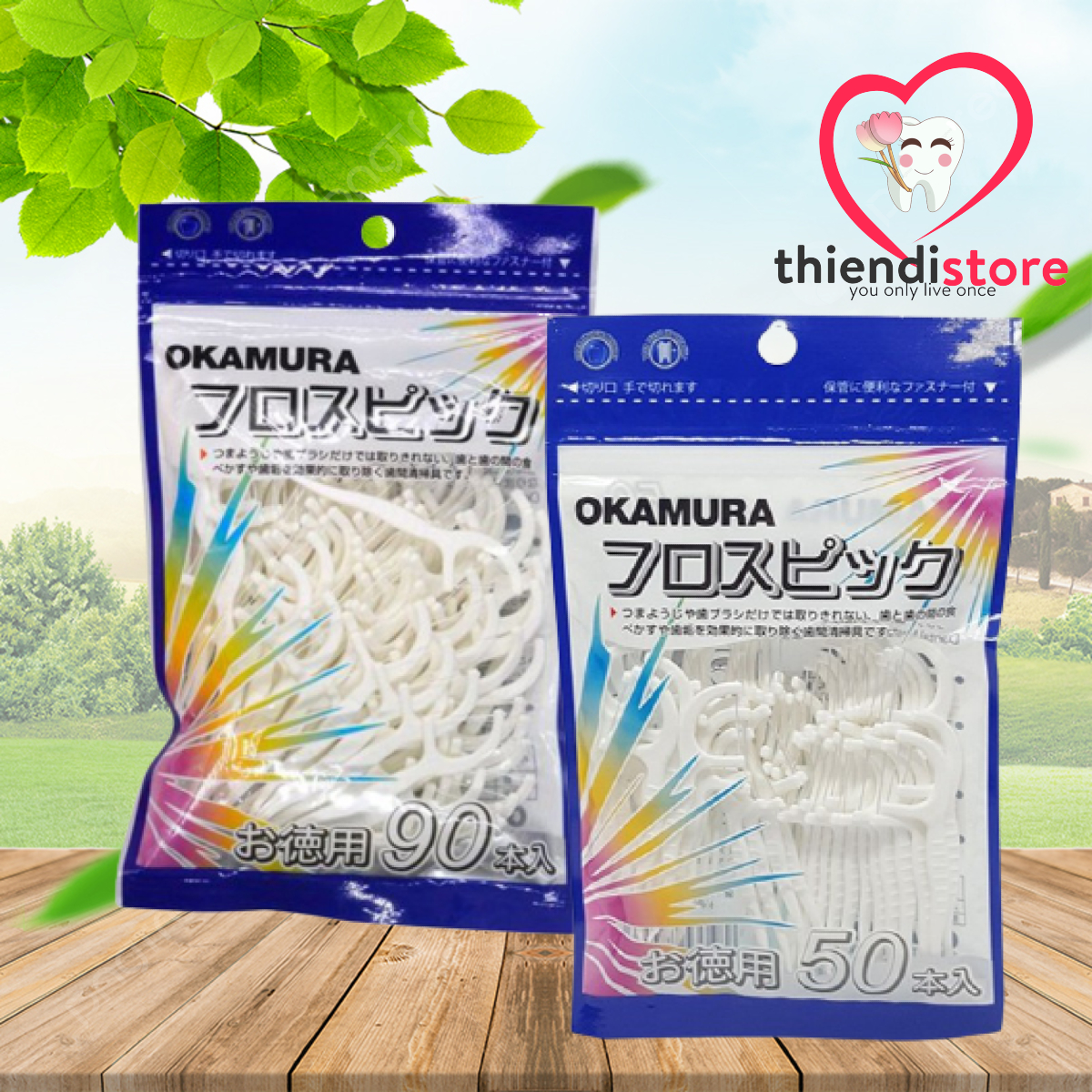 Okamura tăm chỉ nha khoa chất lượng nhật bản loại 50p/90p