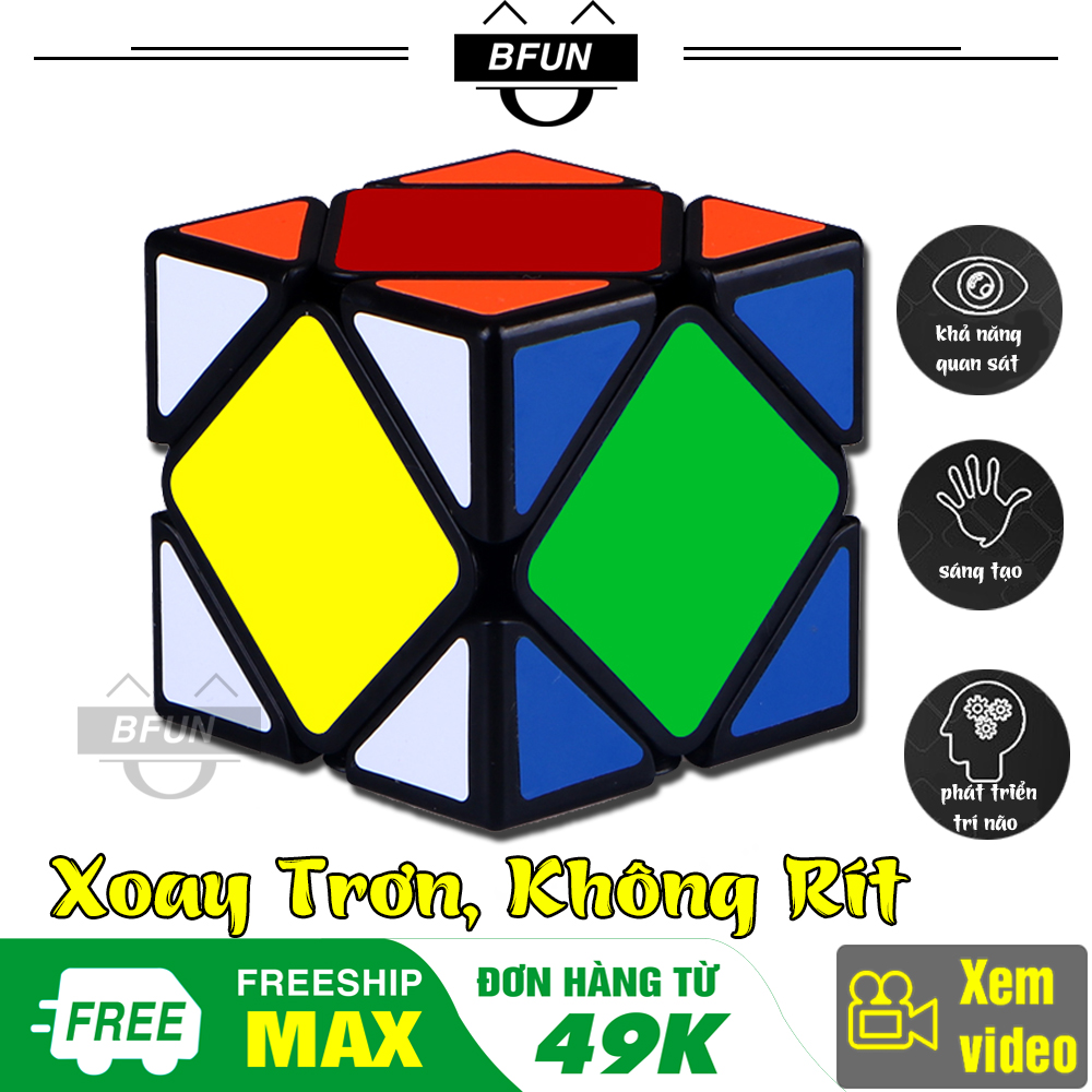 Đồ Chơi Trẻ Em Rubik Biến Thể SKEWB VIỀN ĐEN - Cục Rubik Xoay Trơn, Rô Bích, Khối Rubik, Robit, Rubik Giá Rẻ, Đồ Chơi Trẻ Em Trí Tuệ CHIRITA (shop có rubik 3x3, rubik tam giác, rubik megaminx..)
