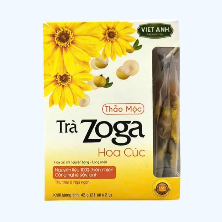 VIET ANH -- hộp ZOGA 42gr / 21 túi -- TRÀ ZOGA THẢO MỘC HOA CÚC Herbal Chrysanthemum Tea Bags