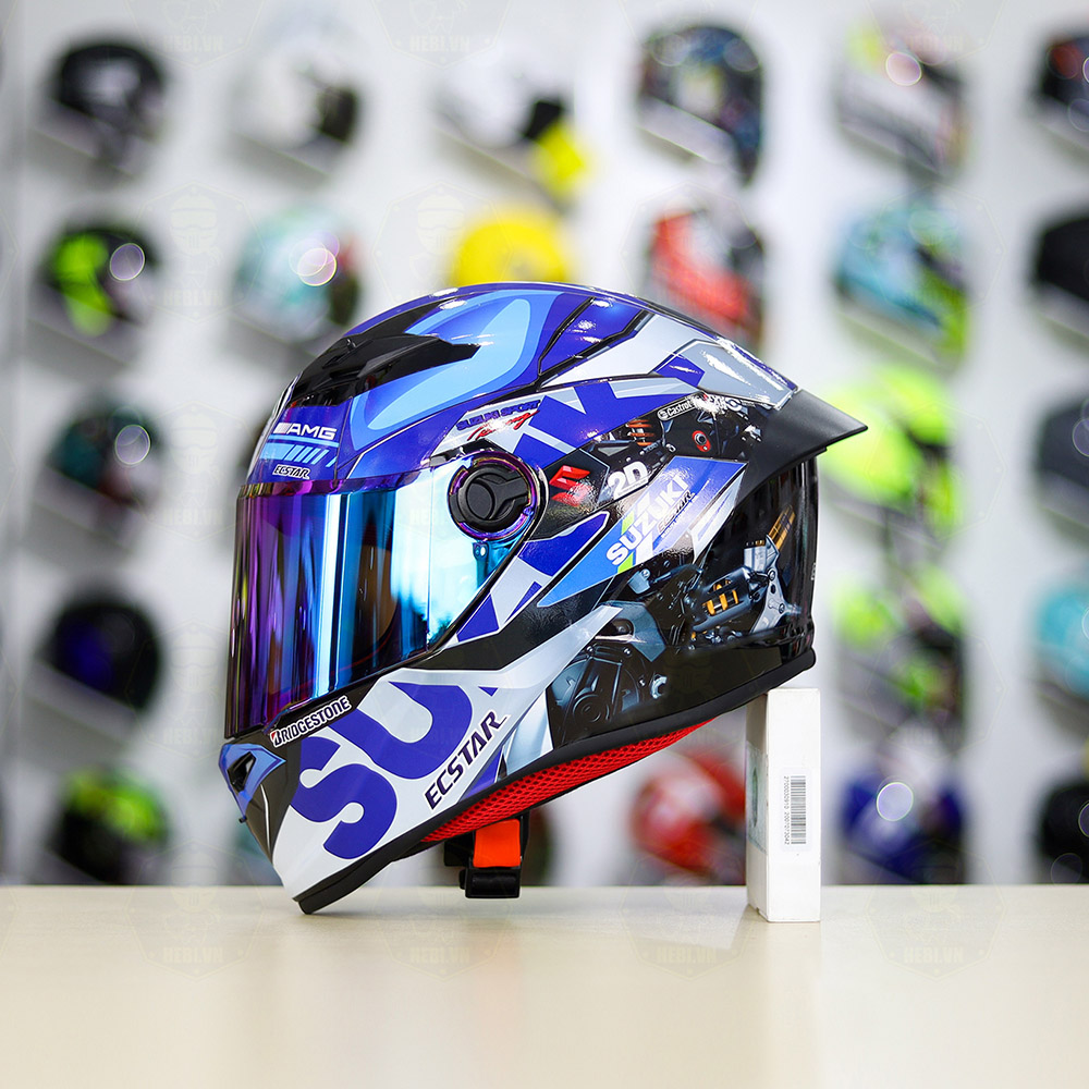 Mũ Fullface EGO E-7 Nhỏ Gọn Nhất Lên Tem Decal Suzuki Ecstar - Helmets 4U