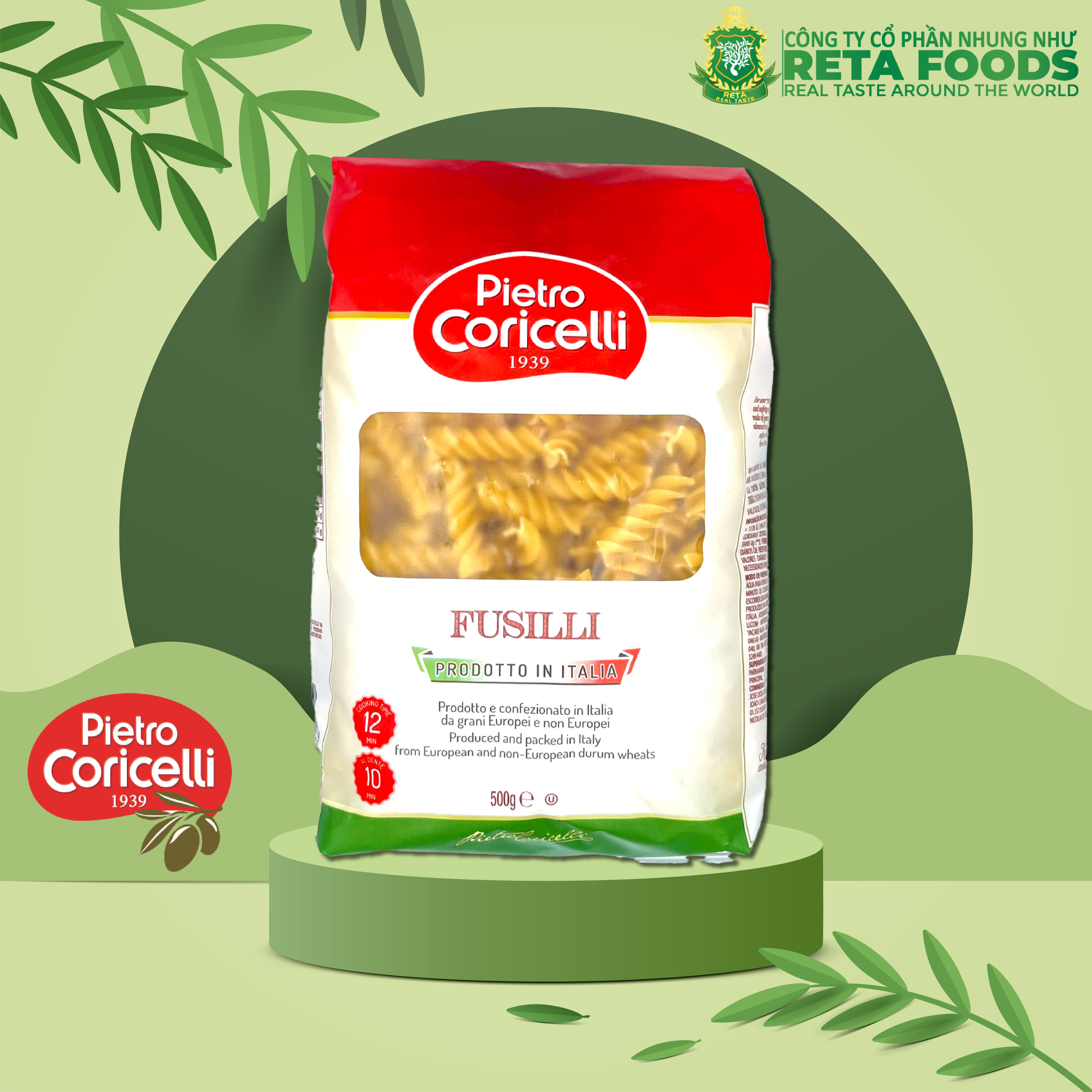 Mì ý Pietro Coricelli Fusilli (nui xoắn) 500g