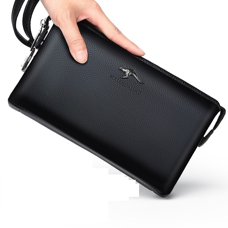 Ví cầm tay, cắp nách DA BÒ cao cấp khóa số bảo mật an toàn SAOQIDAISHU Da bò thật chất da mềm mịn sang trọng đẳng cấp