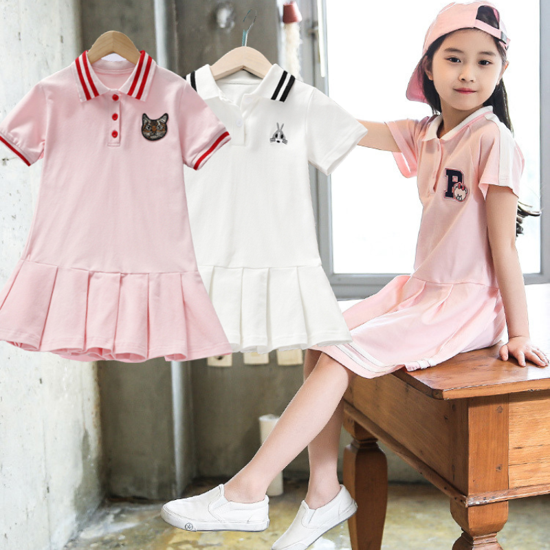 Váy polo bé gái, đầm bé gái chất vải cotton cá sấu cao cấp cực mềm mịn thoáng mát size từ 11 đến 32kg