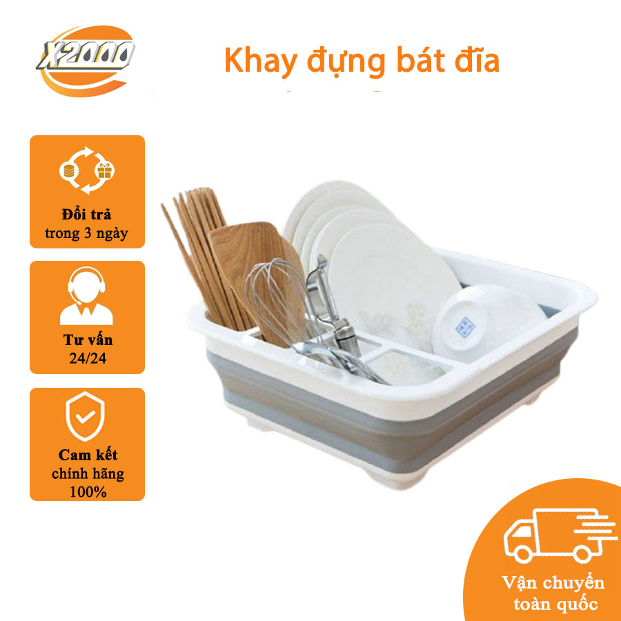 Giá đựng bát đĩa đa năng, Kệ bát đĩa để bàn bằng nhựa gấp gọn tiện dụng tiết kiệm diện tích