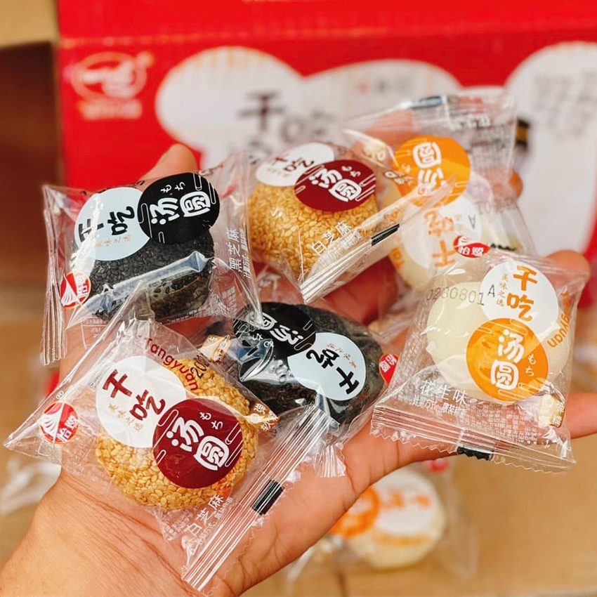 Thùng 1kg Bánh Mochi Tròn Mix 4 Vị Hai Cô Gái B40KG - BeeGin Food