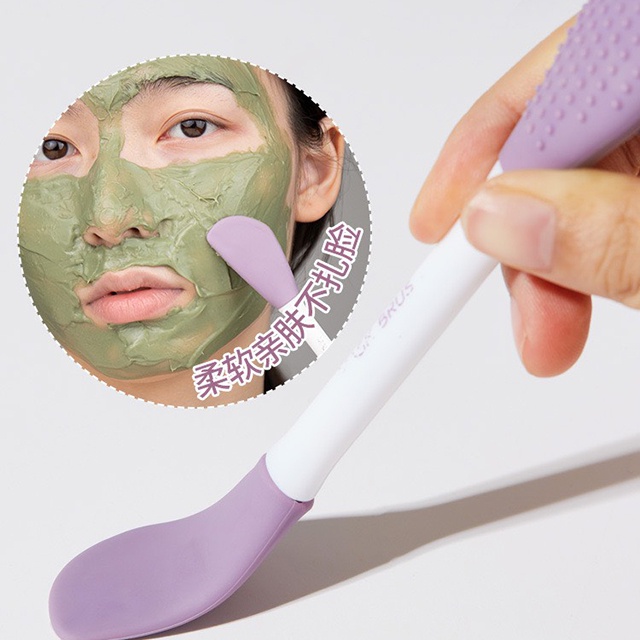 Cọ sillicon 2 đầu đắp mặt nạ bùn và rửa mặt massage đa dụng