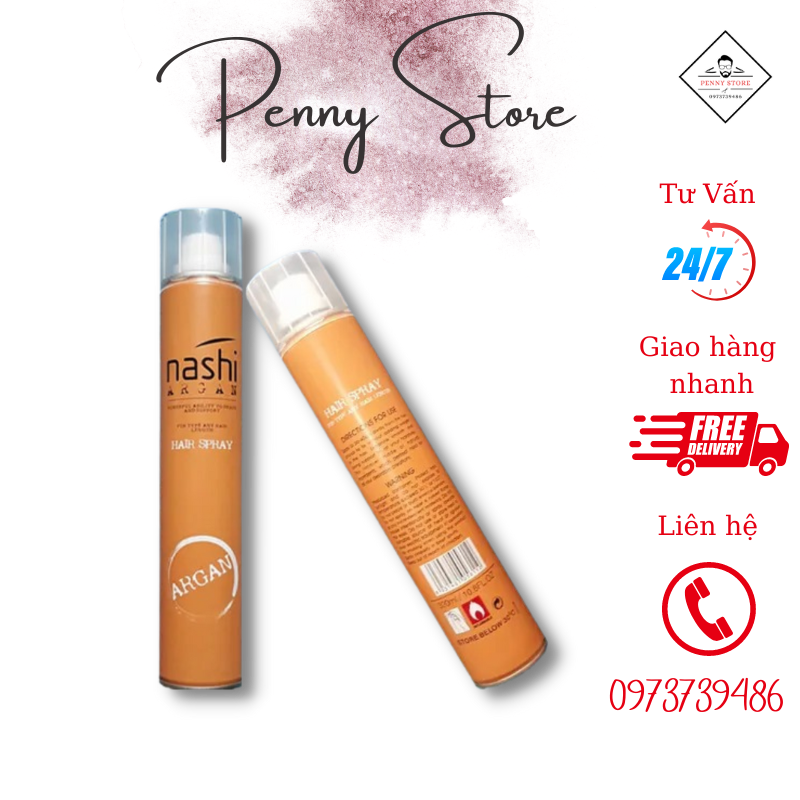 Gôm xịt tóc keo xịt tóc nashi argan - 320ml. tạo kiểu và giữ nếp cho tóc