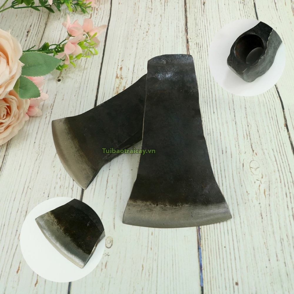 Búa rìu chặt cây, rìu chẻ củi lưỡi thép rèn loại nhỡ