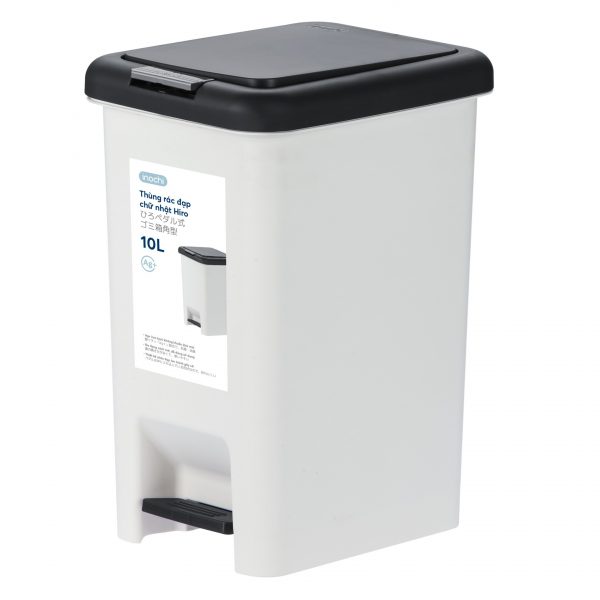 Thùng rác đạp chữ nhật hiro 10l - inochi