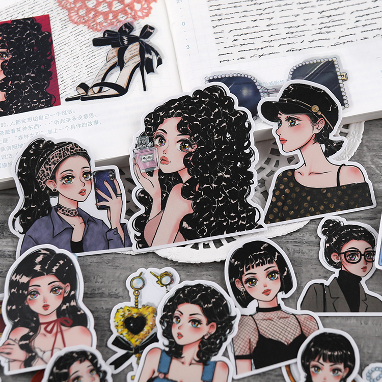 Set sticker cô gái cá tính