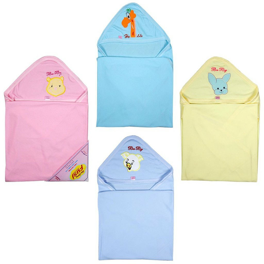 Chăn ủ hè Cotton có mũ cho bé, Chăn ủ hè loại đẹp cho bé