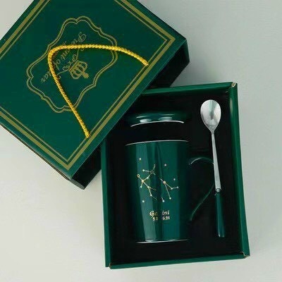 Ly cốc sứ có nắp xanh ngọc bích cực đẹp
