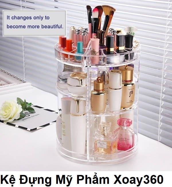 Hộp Đựng Đồ Mĩ Phẩm Trang Điểm, Kệ Xoay Đựng Mỹ Phẩm, Kệ Xoay Đa Năng, Giá ĐỰng Mỹ Phẩm 3 Tầng Xoay 360 Độ Chất liệu nhựa mica trong suốt cực kỳ sang trọng rất nhiều ngăn, ô nhỏ, nhiều tầng… Bảo Hành 1 Đổi 1 Trong 12 Tháng
