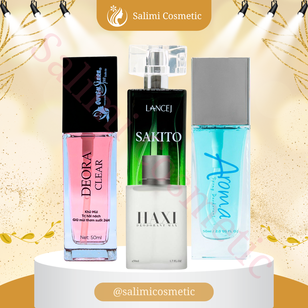 Xịt Khử Mùi Hôi Nách Deora Clear + Sakito + Aroma + Haxi, Ngăn Tiết Mồ Hôi, Ngăn Mùi Cơ Thể, 50ml