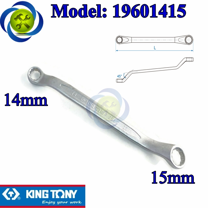 Cờ lê hai đầu tròng 14mm và 15mm kingtony 19601415