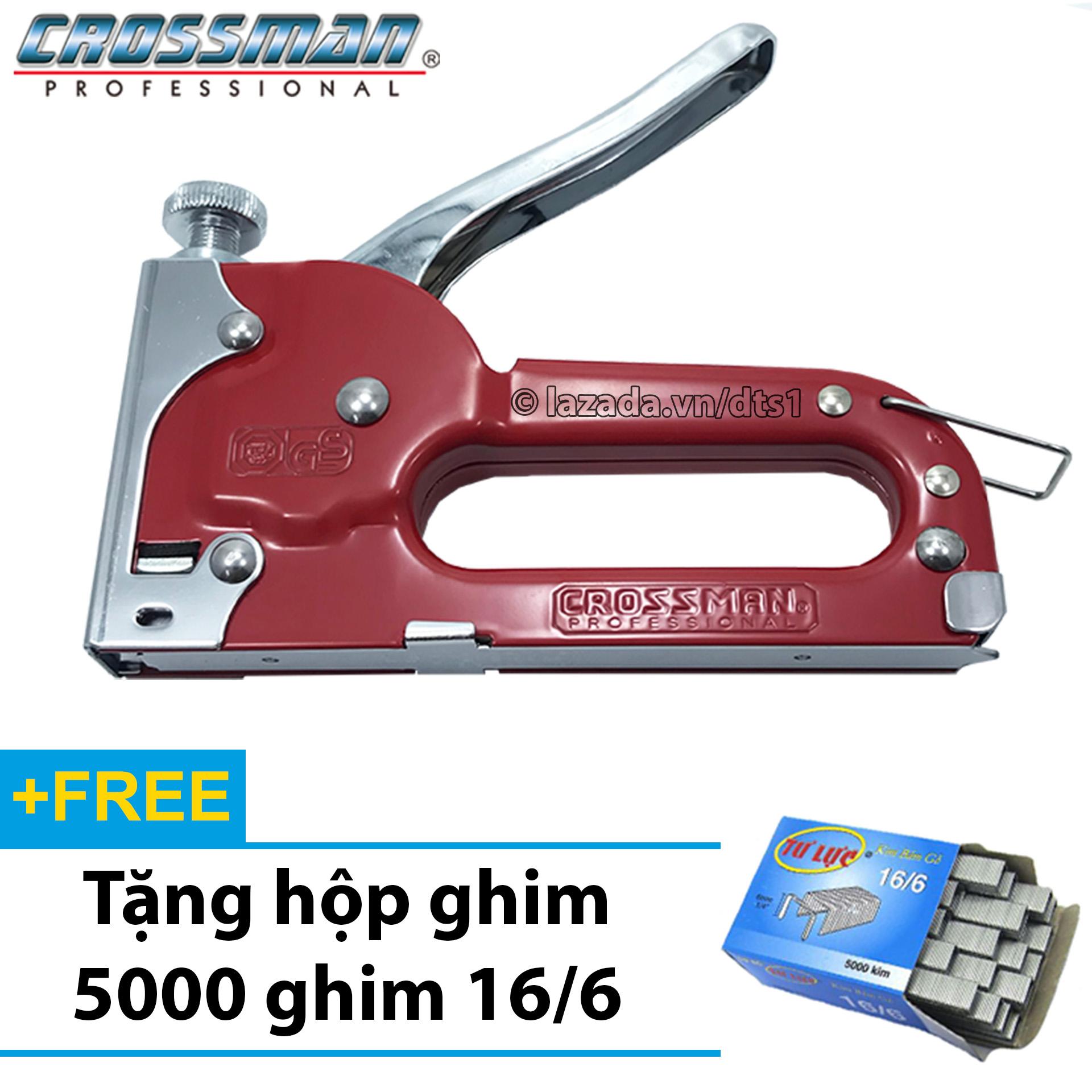 Dụng cụ bắn ghim cao cấp cầm tay CROSSMAN - Kìm bấm đinh ghim gỗ CROSSMAN PROFESSIONAL - Bắn mọi chất liệu - Tặng hộp 5000 ghim 16/6