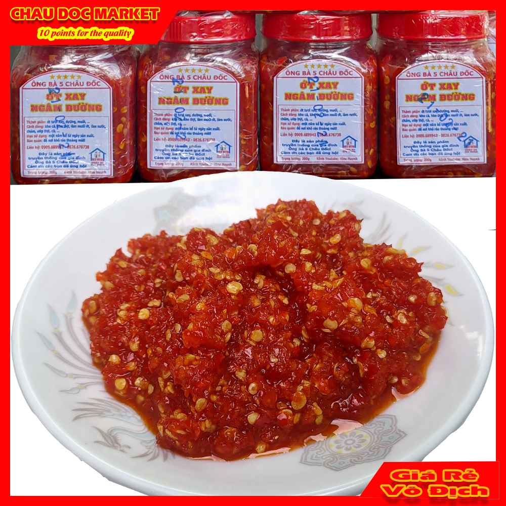 Ớt Ngâm Đường Siêu Cay Dùng Chế Biến Các Món Ăn Sản Phẩm Của Ông Bà 5 Châu Đốc Hủ 200gr