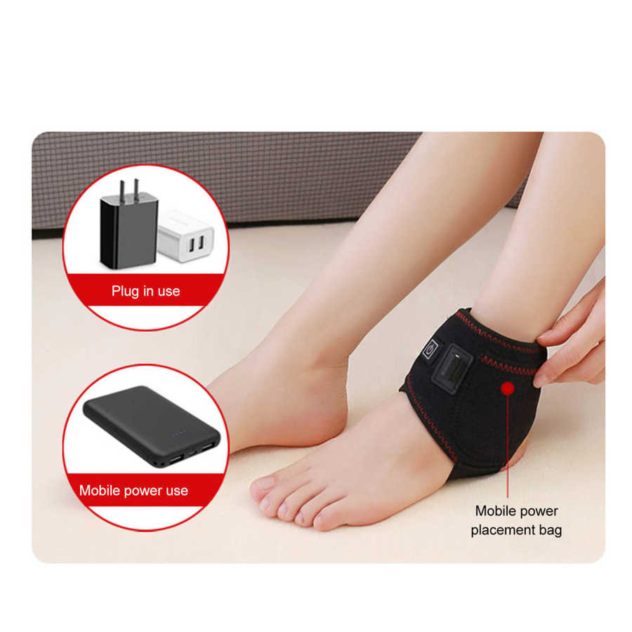 Adjustable Heating Ankle Brace Massage Warm Ankle Support Protector Health