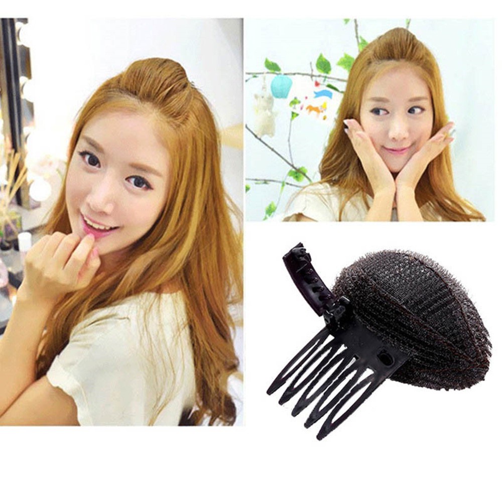 Kẹp độn phồng tóc mái hotgirl đính mút xốp, độn phồng tóc mái mút xốp KPM001